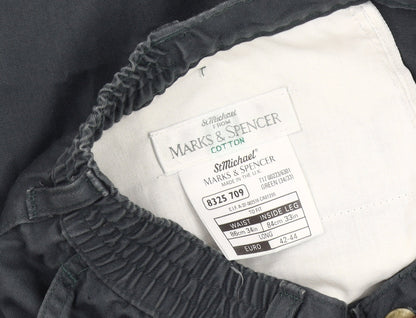 Marks and Spencer Men's Green Trousers L Casual