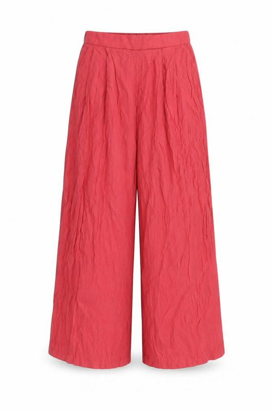 Womens UK Size 8 MNG Relaxed Fit Wide-Leg Red Trousers