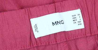 Womens UK Size 8 MNG Relaxed Fit Wide-Leg Red Trousers