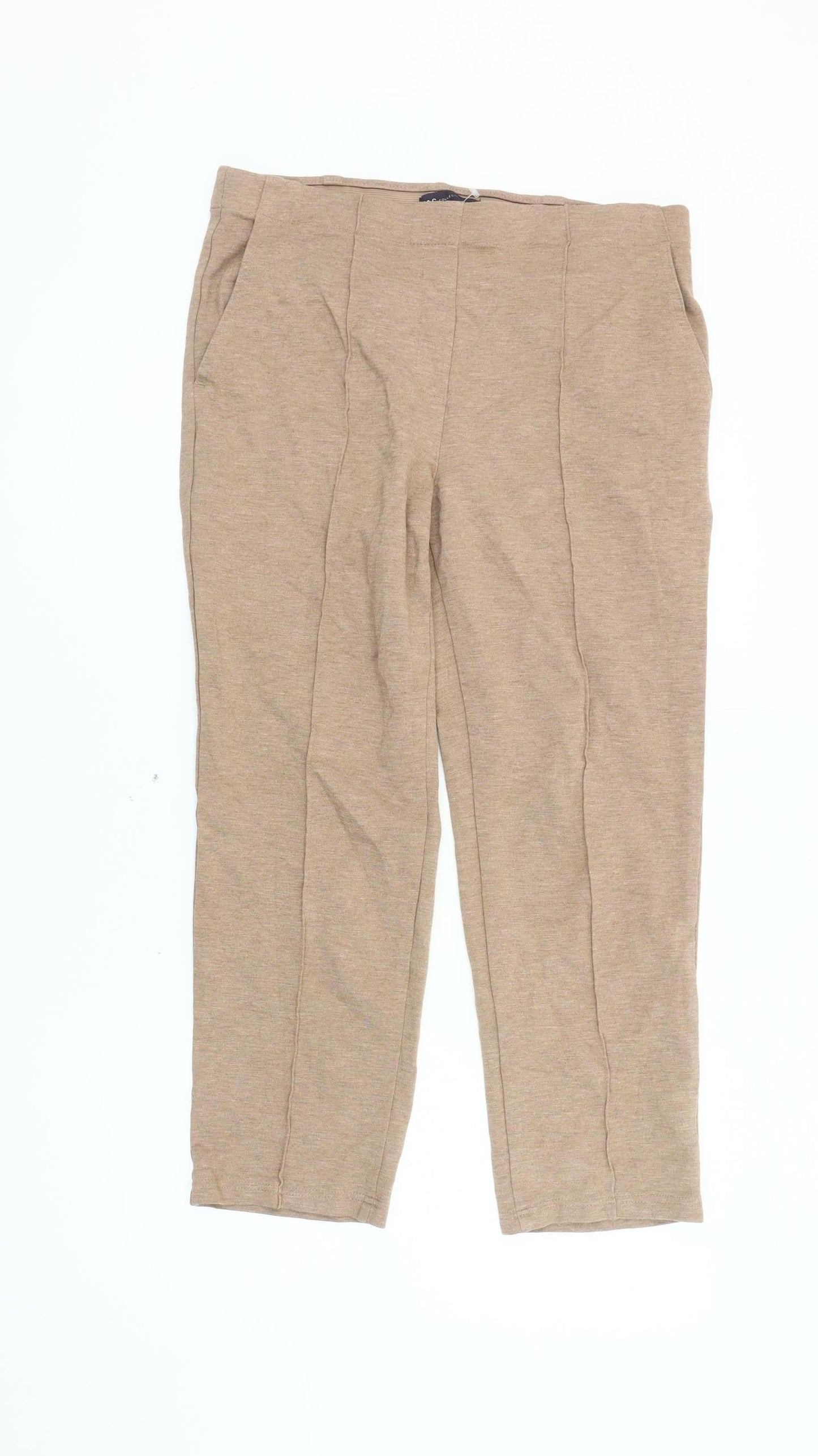 Womens UK Size 10 Marks and Spencer Regular Fit Casual Beige Trousers
