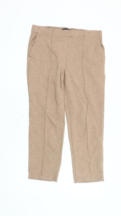 Womens UK Size 10 Marks and Spencer Regular Fit Casual Beige Trousers