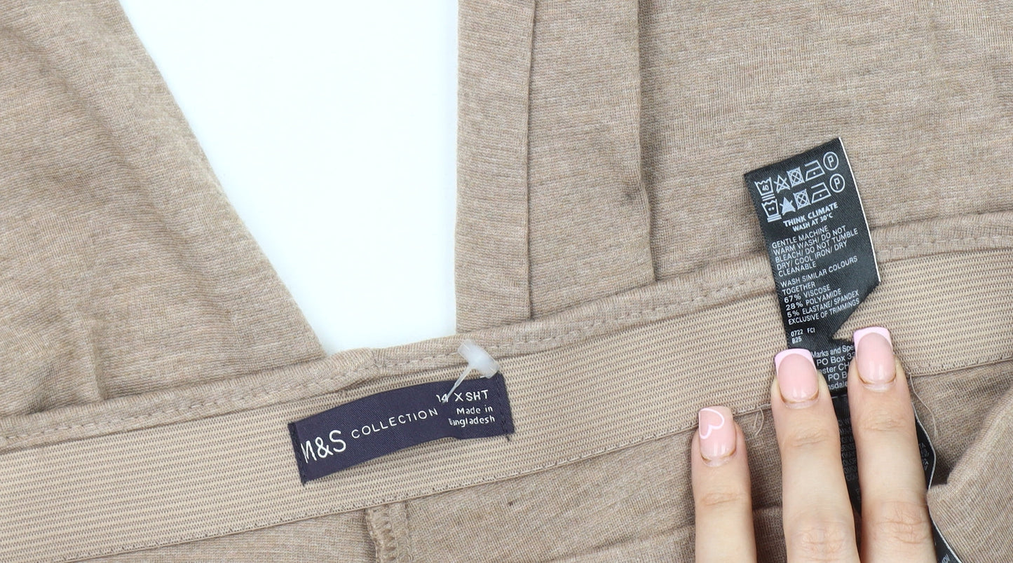 Womens UK Size 10 Marks and Spencer Regular Fit Casual Beige Trousers