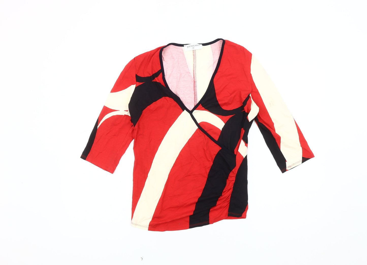 Womens UK Size 12 Just Elegance Multicoloured Wrap Blouse