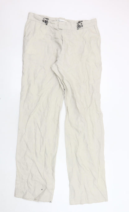 Fransa Women's Beige Straight Trousers L
