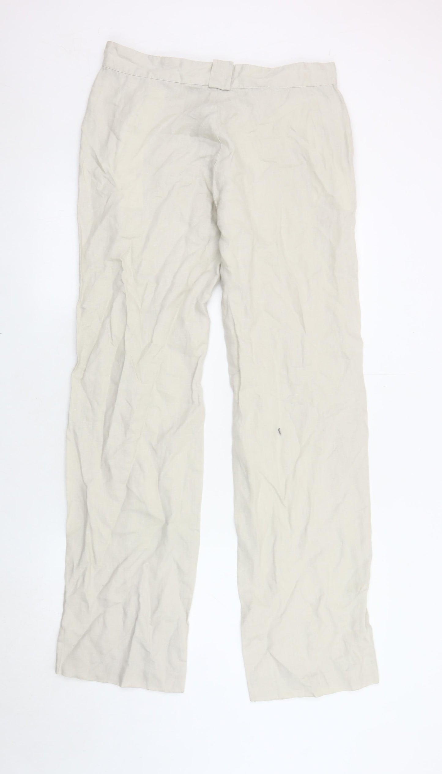 Fransa Women's Beige Straight Trousers L