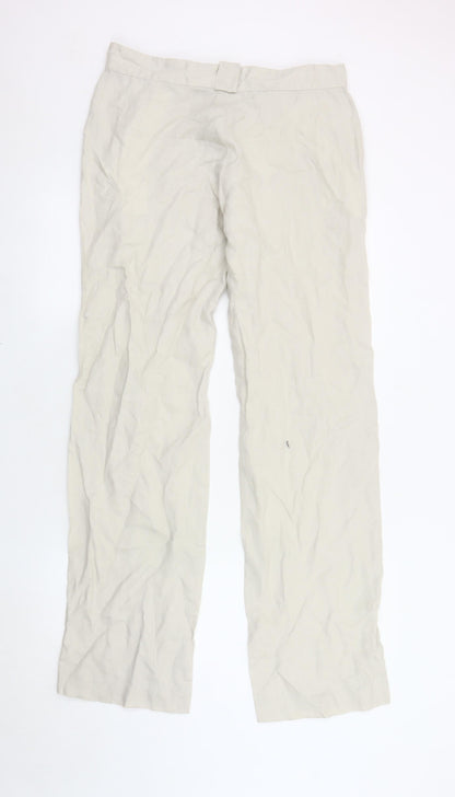 Fransa Women's Beige Straight Trousers L