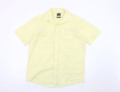 BH Ltd Unisex Yellow Button-Up Shirt, Medium