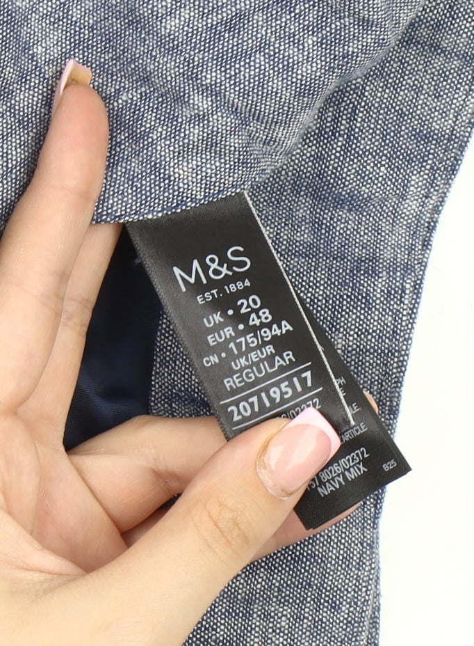 Marks and Spencer Women's Blue Pencil Skirt Size 20