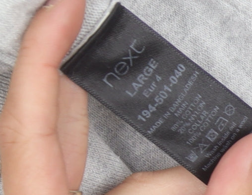 Next Men's Grey Long Sleeve Polo - Size L