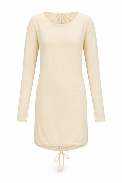 Missguided Women's Beige Long Sleeve Bodycon Dress Size 8