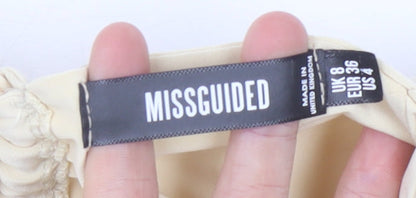 Missguided Women's Beige Long Sleeve Bodycon Dress Size 8