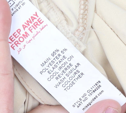 Missguided Women's Beige Long Sleeve Bodycon Dress Size 8