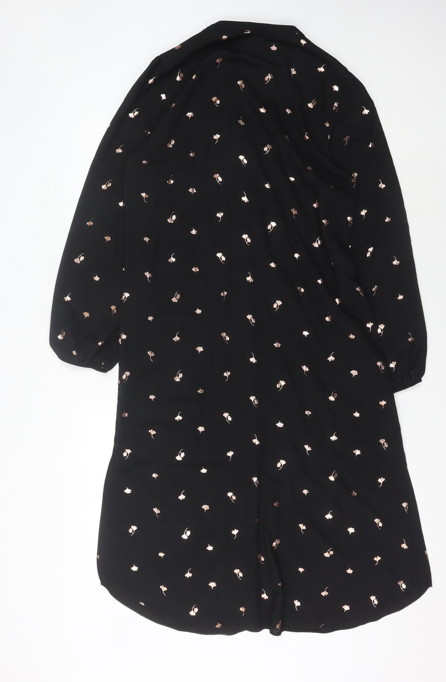 Oasis Women's Black Floral Shirt Dress Size 12