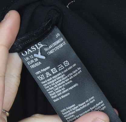 Oasis Women's Black Floral Shirt Dress Size 12