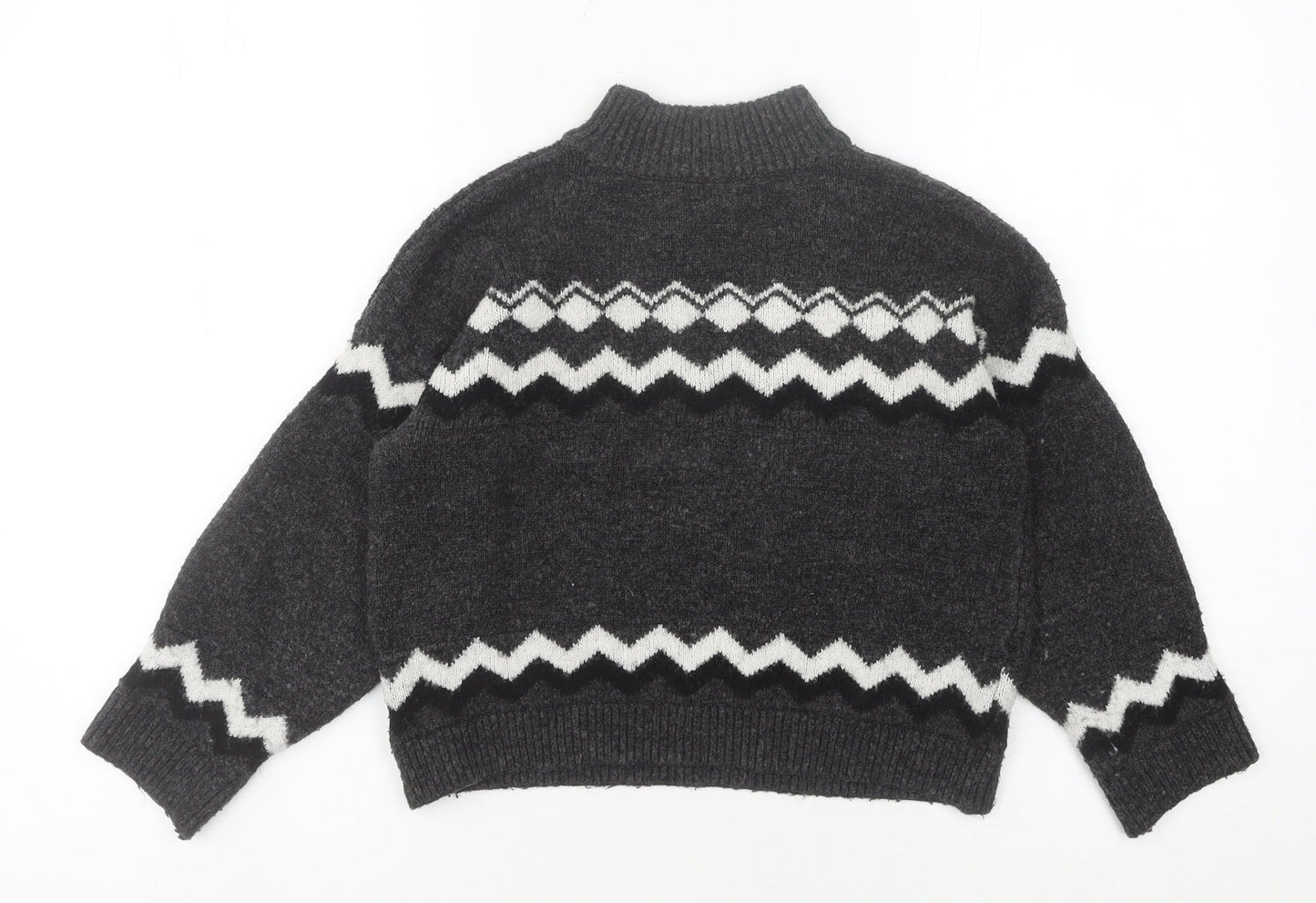Marks and Spencer Girls Black High Neck Pullover Jumper, 9-10 Years