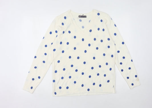 Womens UK Size 14 Marks and Spencer White Pullover Jumper