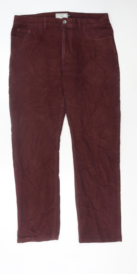 John Lewis Men's Red Cotton Trousers Size 36