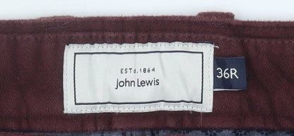 John Lewis Men's Red Cotton Trousers Size 36