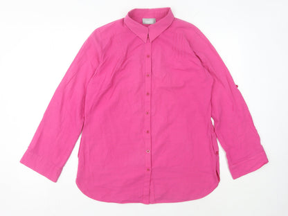 Womens UK Size 14 Wallis Pink  Button-Up