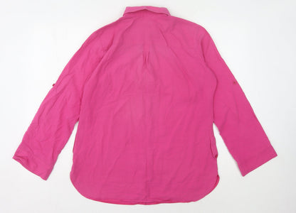Womens UK Size 14 Wallis Pink  Button-Up