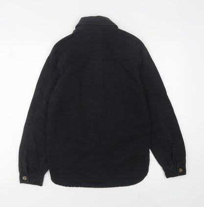 H&M Girls Black Button-Up Long Sleeve Shirt Size 10