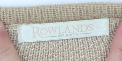 Rowlands of Bath Women's Beige Check Open Front Cardigan M