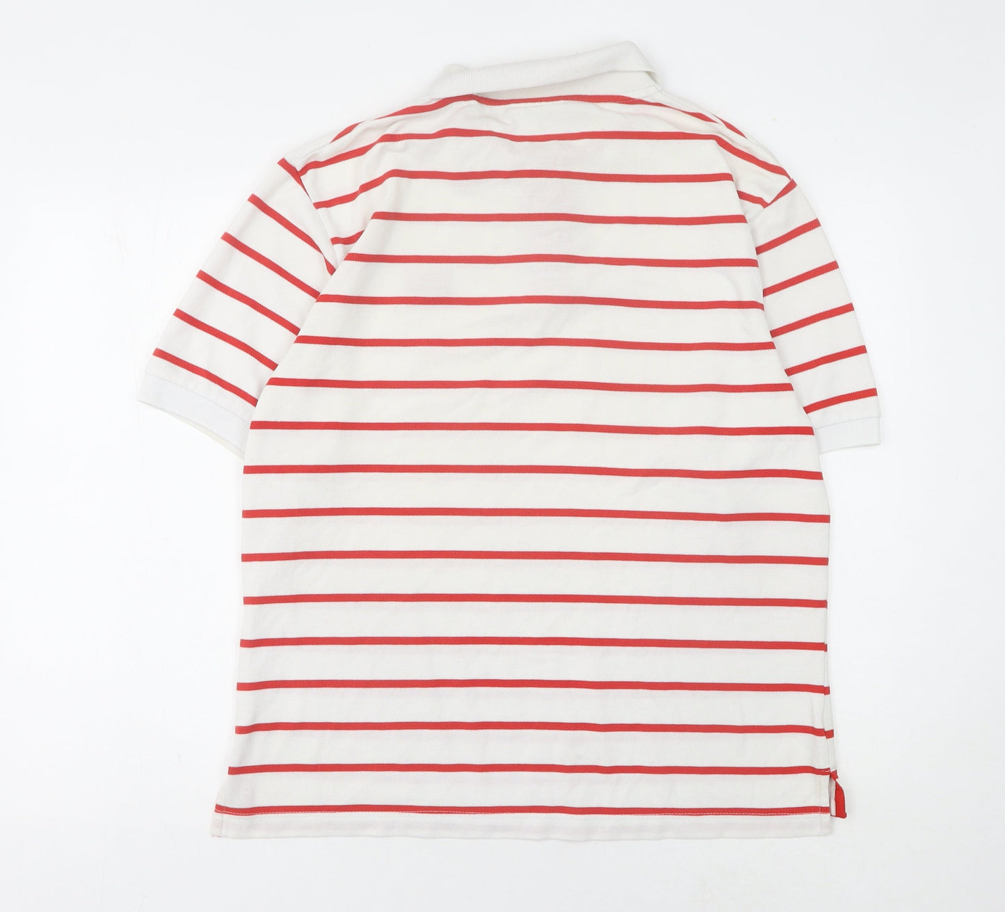 Lonsdale Men's Red Striped Polo Shirt - Size L