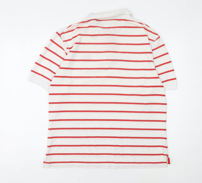 Lonsdale Men's Red Striped Polo Shirt - Size L