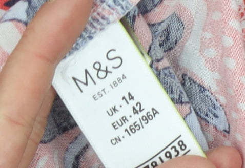 Womens UK Size 14 Marks and Spencer Red  T-Shirt