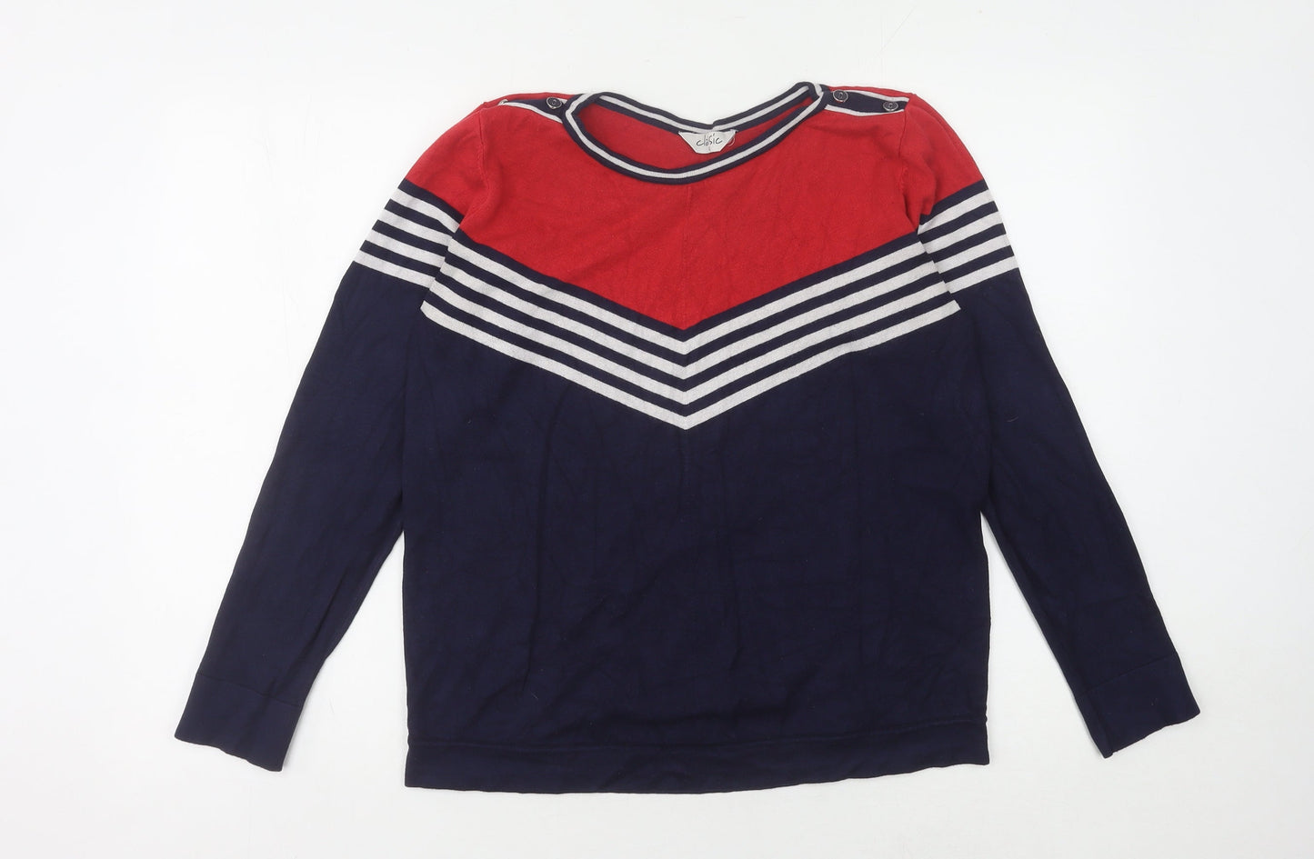 Classic Women's Multicoloured Striped Jumper Size 14