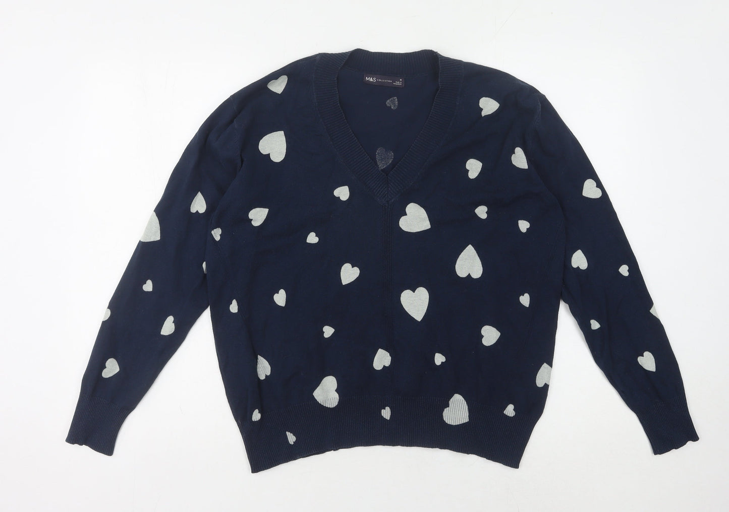 Womens UK Size M Marks and Spencer Blue Pullover Jumper