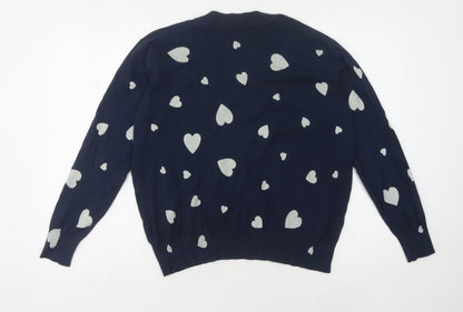 Womens UK Size M Marks and Spencer Blue Pullover Jumper