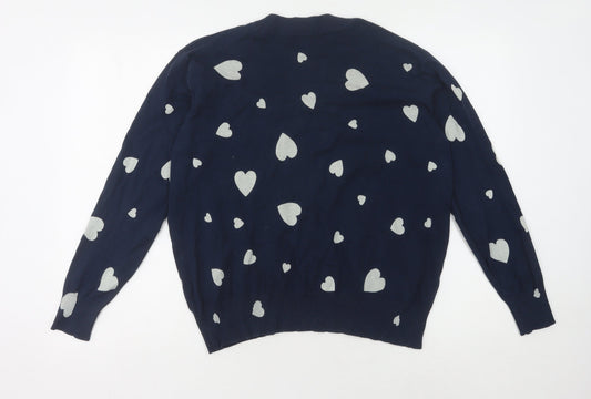 Womens UK Size M Marks and Spencer Blue Pullover Jumper