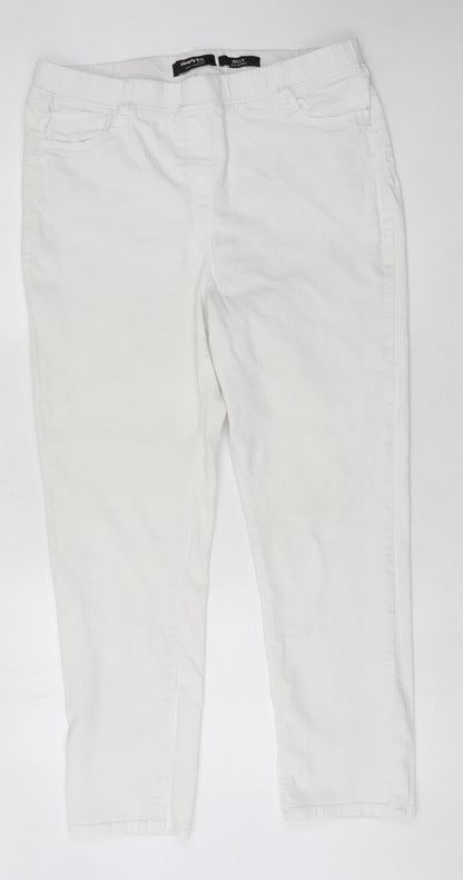 Simply Be Women's Plus Size White Straight Jeans