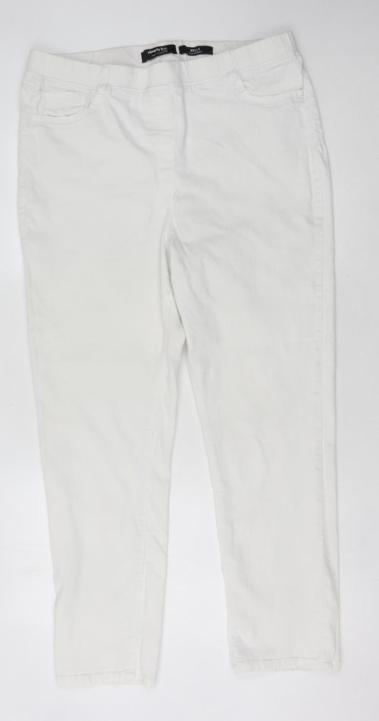 Simply Be Women's Plus Size White Straight Jeans