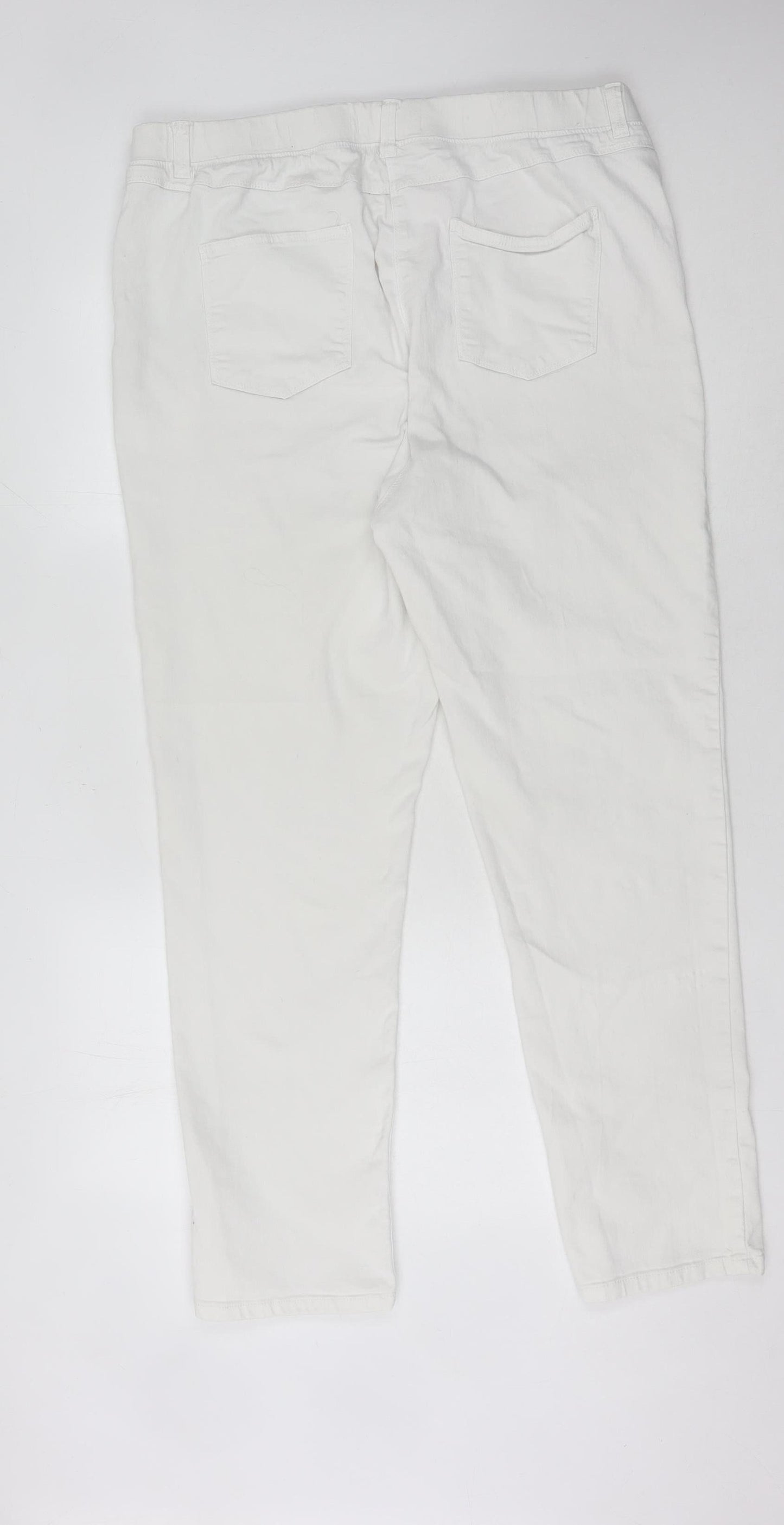 Simply Be Women's Plus Size White Straight Jeans