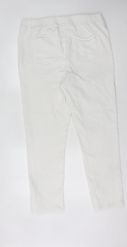 Simply Be Women's Plus Size White Straight Jeans