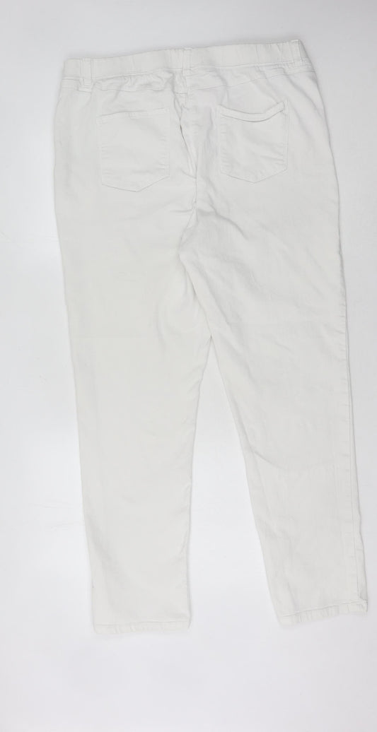 Simply Be Women's Plus Size White Straight Jeans