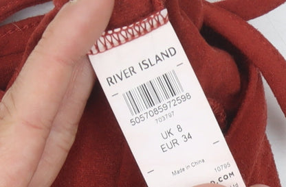 Womens UK Size 8 River Island Red Camisole Blouse