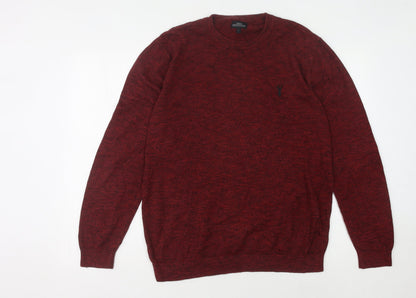 Next Men's Red L Pullover Jumper Cotton