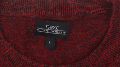 Next Men's Red L Pullover Jumper Cotton