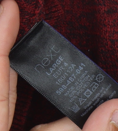 Next Men's Red L Pullover Jumper Cotton