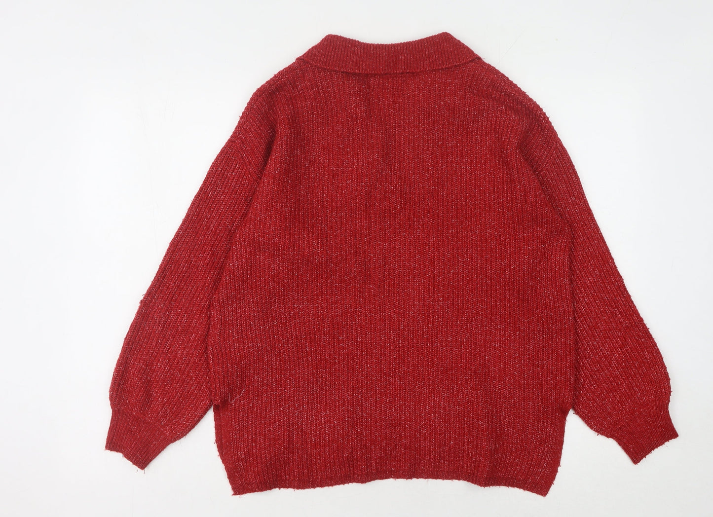 Womens UK Size M Marks and Spencer Red Pullover Jumper