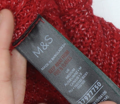 Womens UK Size M Marks and Spencer Red Pullover Jumper