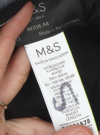 Marks and Spencer Men's Grey Regular Fit Trousers