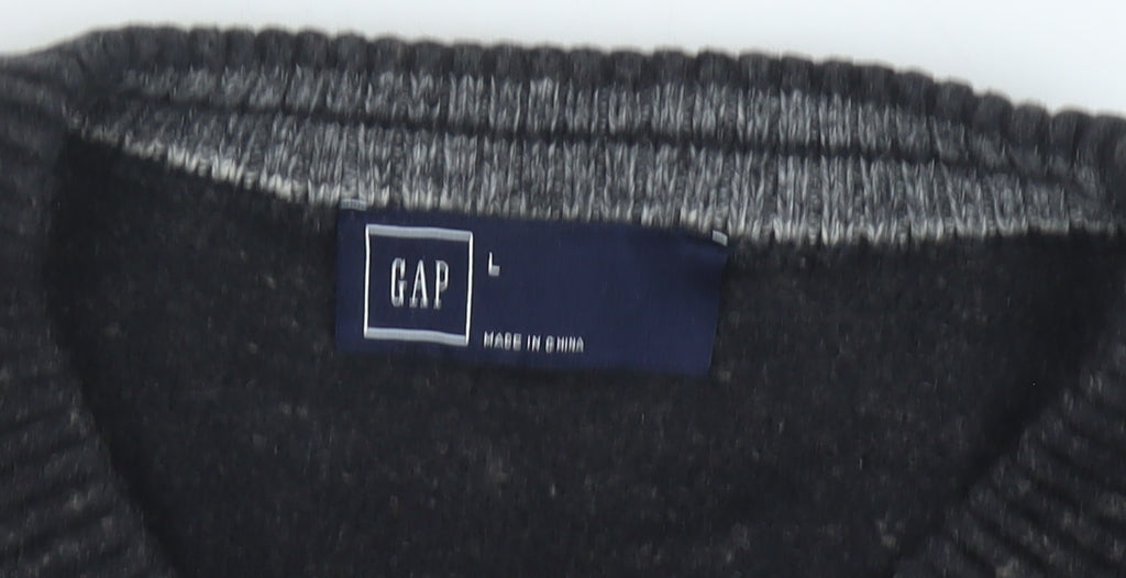 GAP Men's Black Cotton Pullover Jumper L