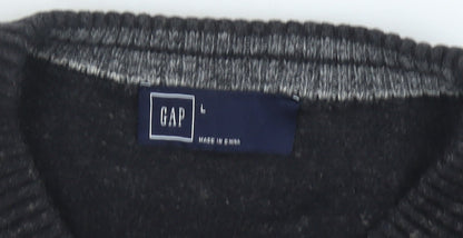 GAP Men's Black Cotton Pullover Jumper L