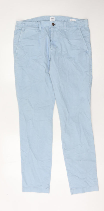 GAP Men's Blue Chino Trousers, M, Regular Fit