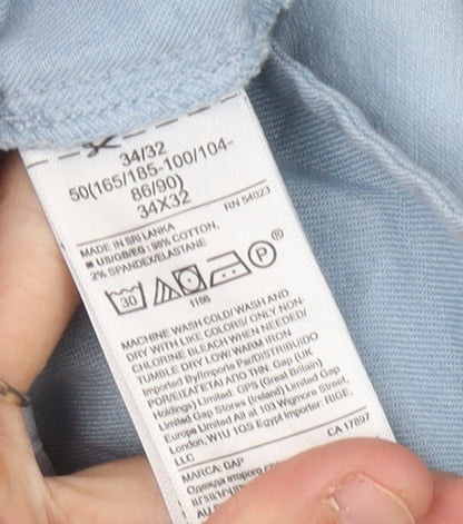 GAP Men's Blue Chino Trousers, M, Regular Fit