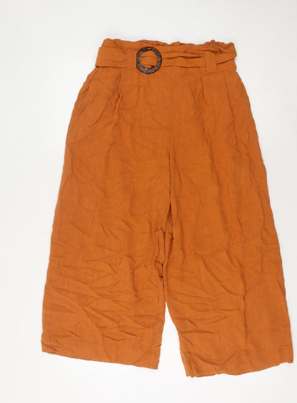 New Look Women's Orange Paperbag Trousers Size 10